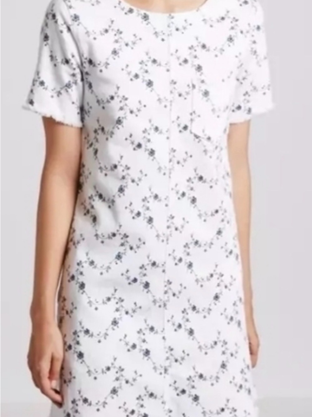 Current/Elliott White Dress with Navy Floral Print